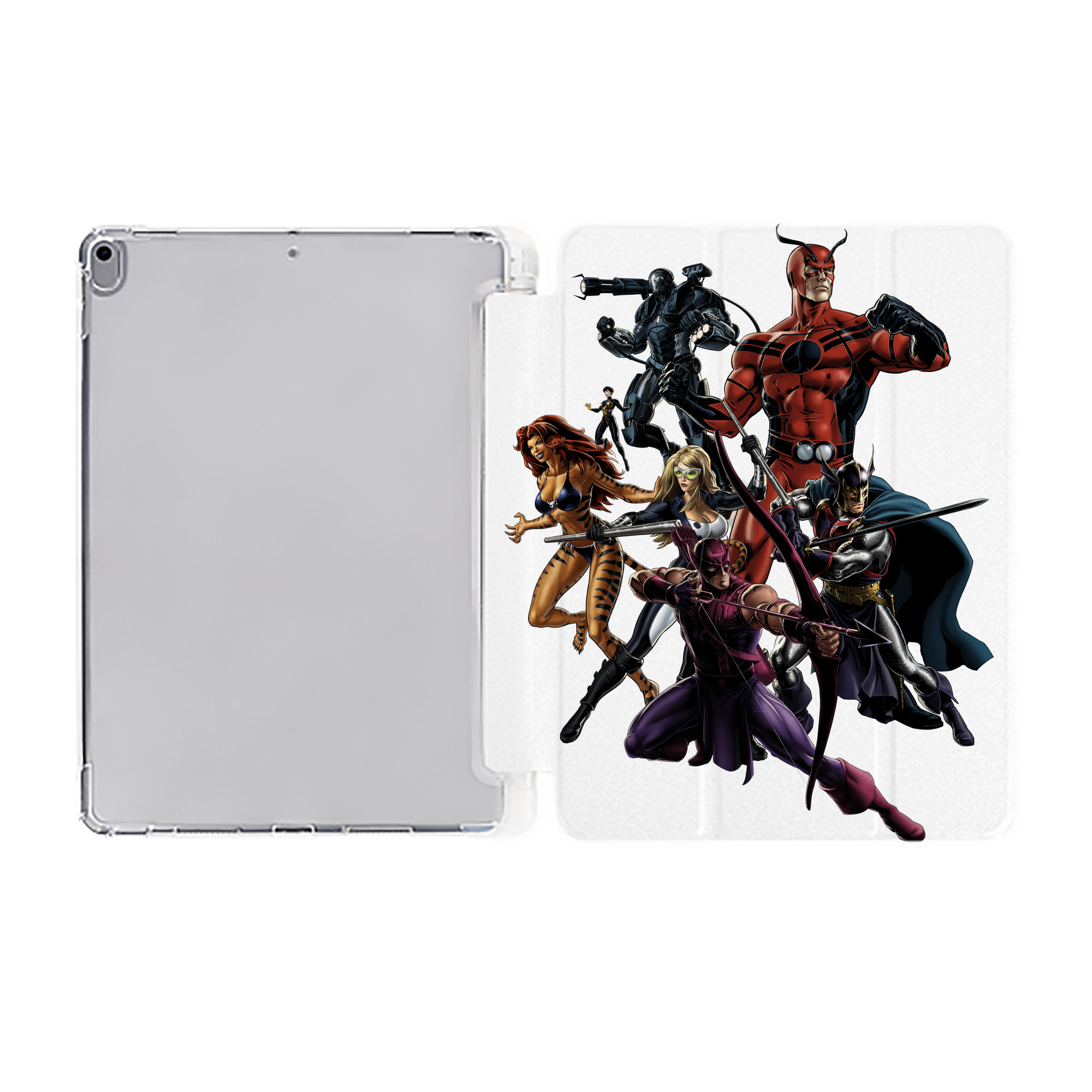 （画像用） アベンジャーズ The Avengers IPad ケース ペン収納付き 三つ折りスタンド PUレザー×シリコン 対応機種9.5/10.5/10.9インチ